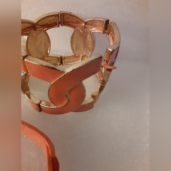 Orange Jewelry Lot Bracelets and Earrings - Picture 4 of 6